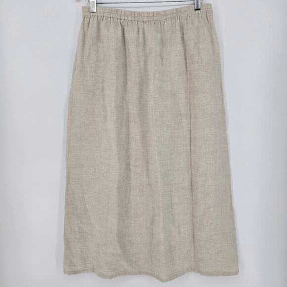 Talbots Dresses & Skirts - Talbots 100% Irish Linen Midi Skirt Neutral – L